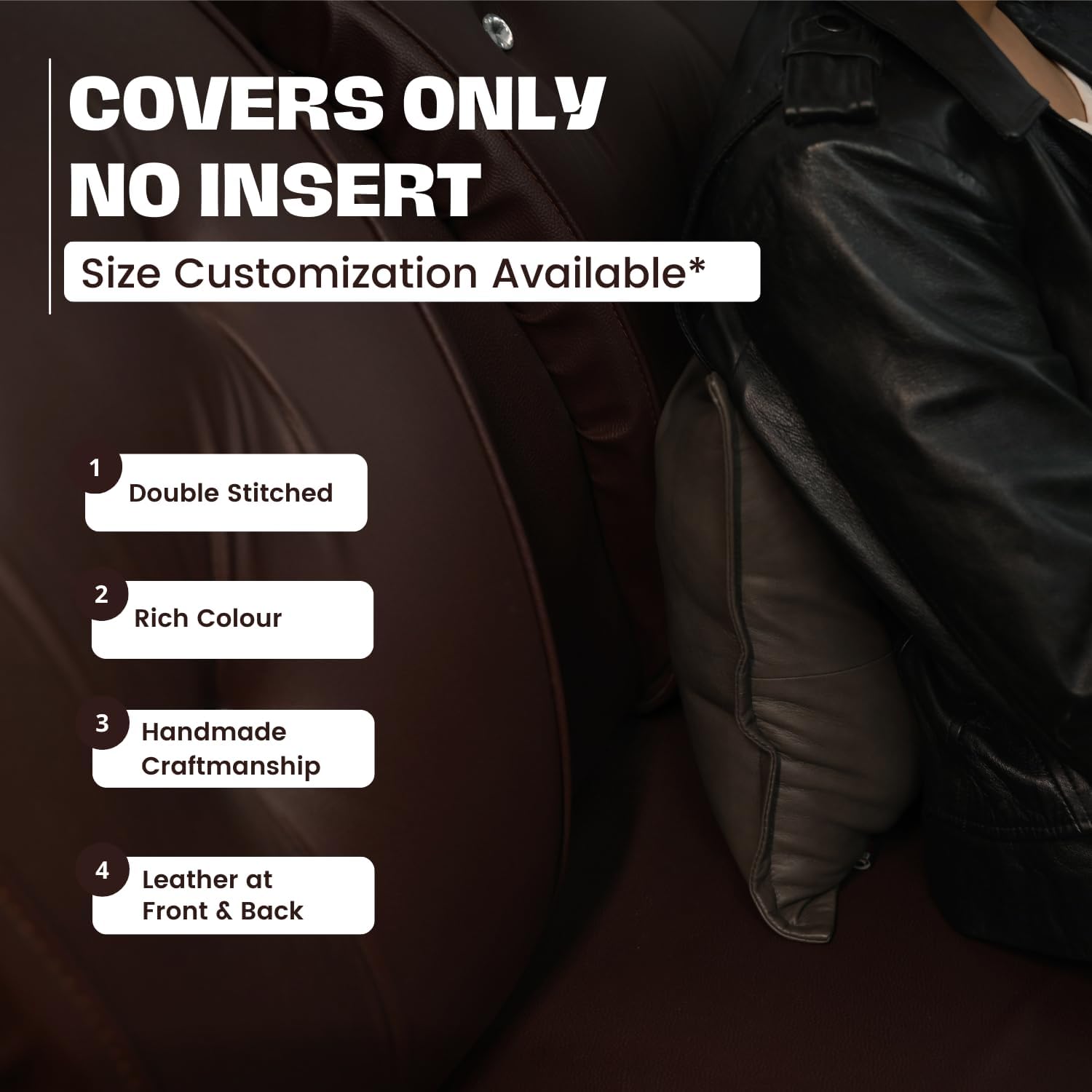 D DOLLY LAMB Lambskin Leather Pillow Cover - Sofa Cushion Case - Decorative Throw Covers for Living Room & Bedroom, 16X24 Inch - Grey Antique Box Pack of 2