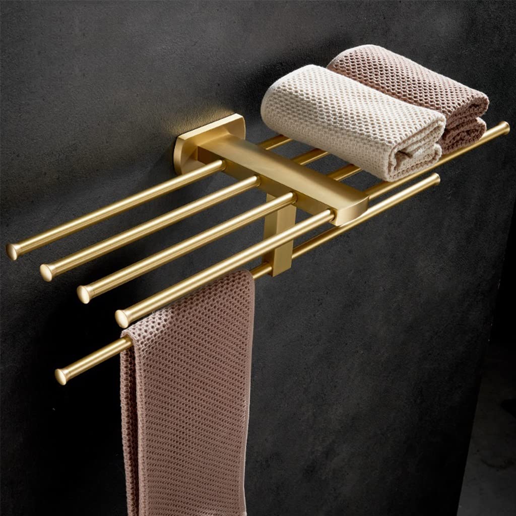 Porte-serviettes de salle de bain or brossé ensemble matériel