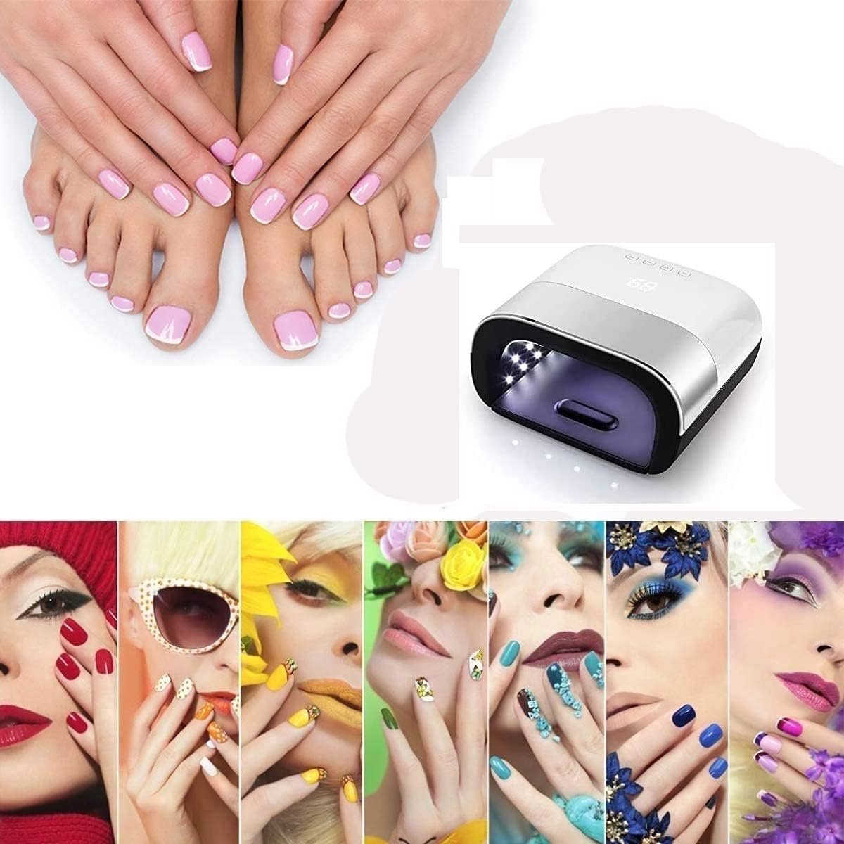 TOEWOE UV LED Nail Lamp, 48W Professional Nail Dryer Gel Polish Light with 4 Timer Setting, UV Nail Light Nail Polish Curing Gel, Automatic Sensor, Professional Nail Art Tools