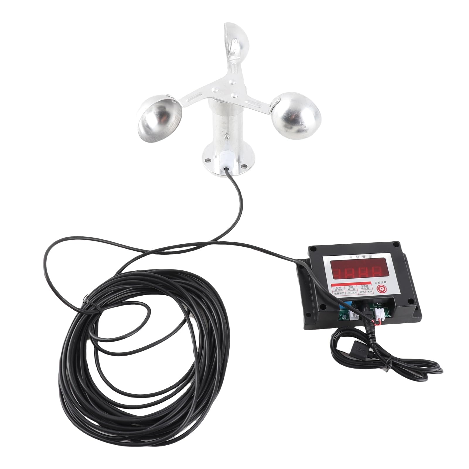 Qcwwy Wetterstationen und Zubehör, 3-Tassen-Windgeschwindigkeitsmesser, Zuverlässiger Windgeschwindigkeitsalarm für Kraftwerke und Wetterstationen, Turmdrehkran-Anemometer