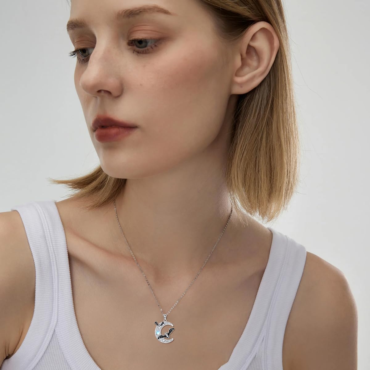 Peace Dove/Swan/Owl/Bat Necklace 925 Sterling Silver Animal Pendant Necklace Jewelry Birthday Valentine's Day Gift for Women Wife