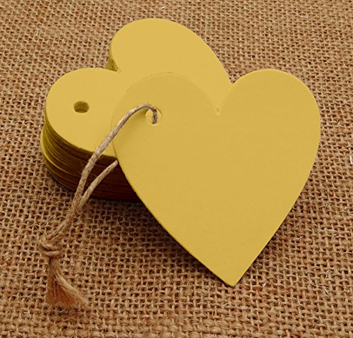 100 piezas en forma de corazón en blanco cartulina Etiquetas Bonbonniere del regalo del favor de la boda con natural libre de yute guita - Colores disponibles Cover