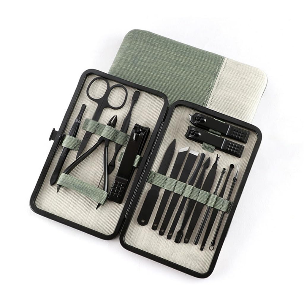 Nail Clipper Set 16 Pieces Nail Clippers Nail Clippers Black Pedicure Cutters Manicure Tools