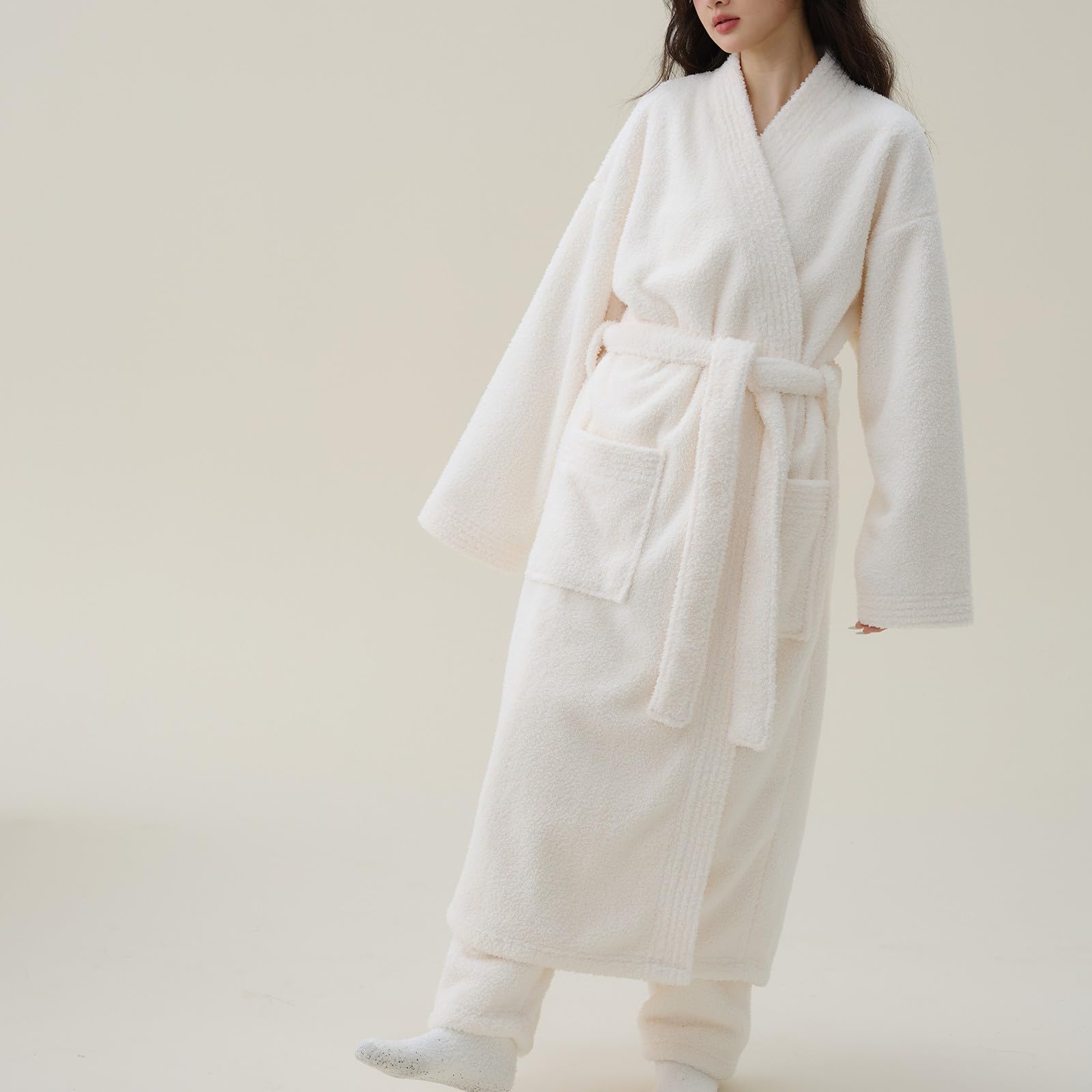 Generico Donna Accappatoio in Microfibra Spugna Velluto bambù Cotone Microfibra Vestaglia Idee Regalo per Lei Vestaglia Donna Invernale