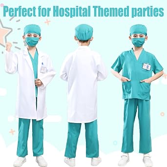 Kids Nurse Costume Doctor Costume Dentist Costume For Kids Play House Pretend Play Dress Up Party