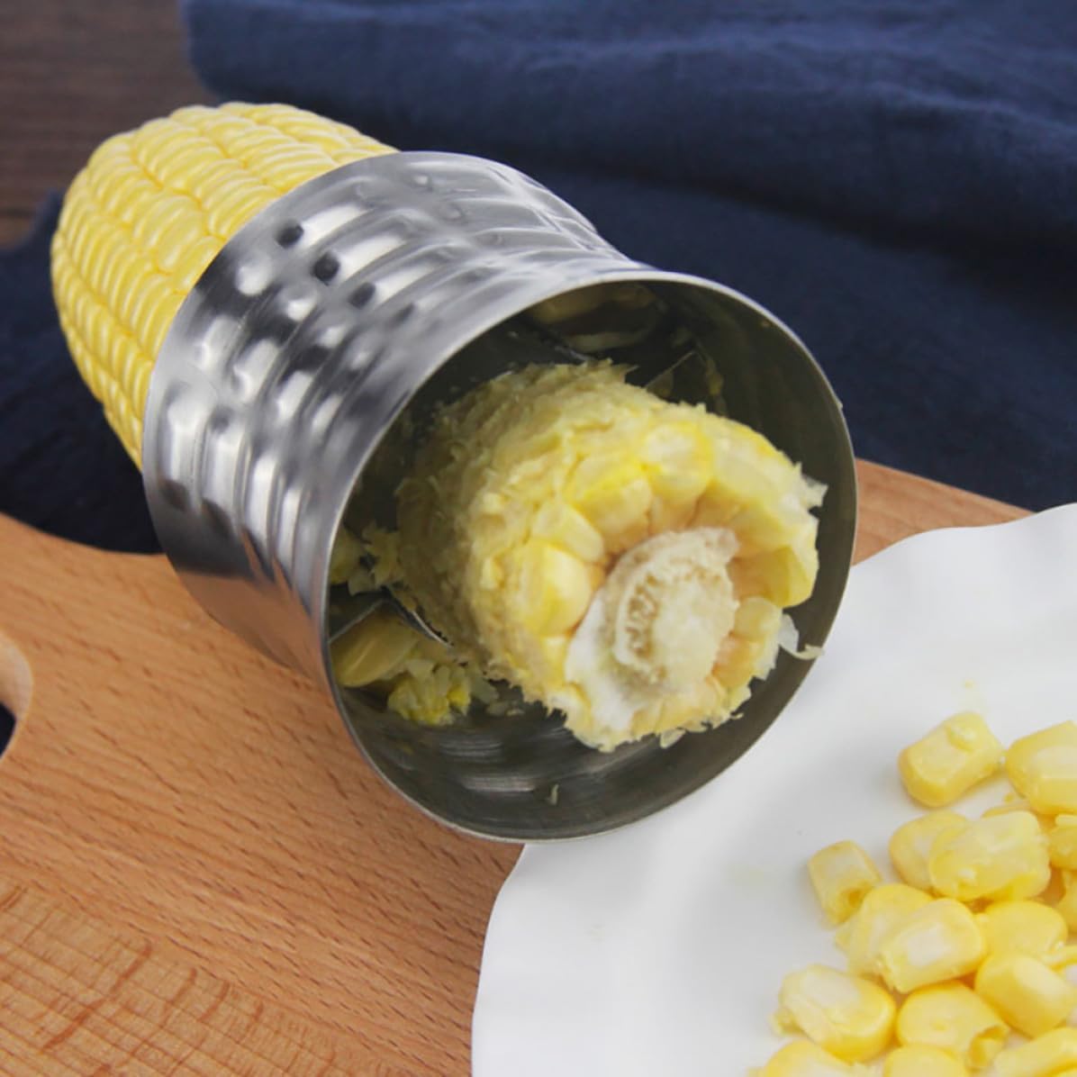 Corn Stripper Tool for Kernels, Stainless Steel Compact Silver image 5
