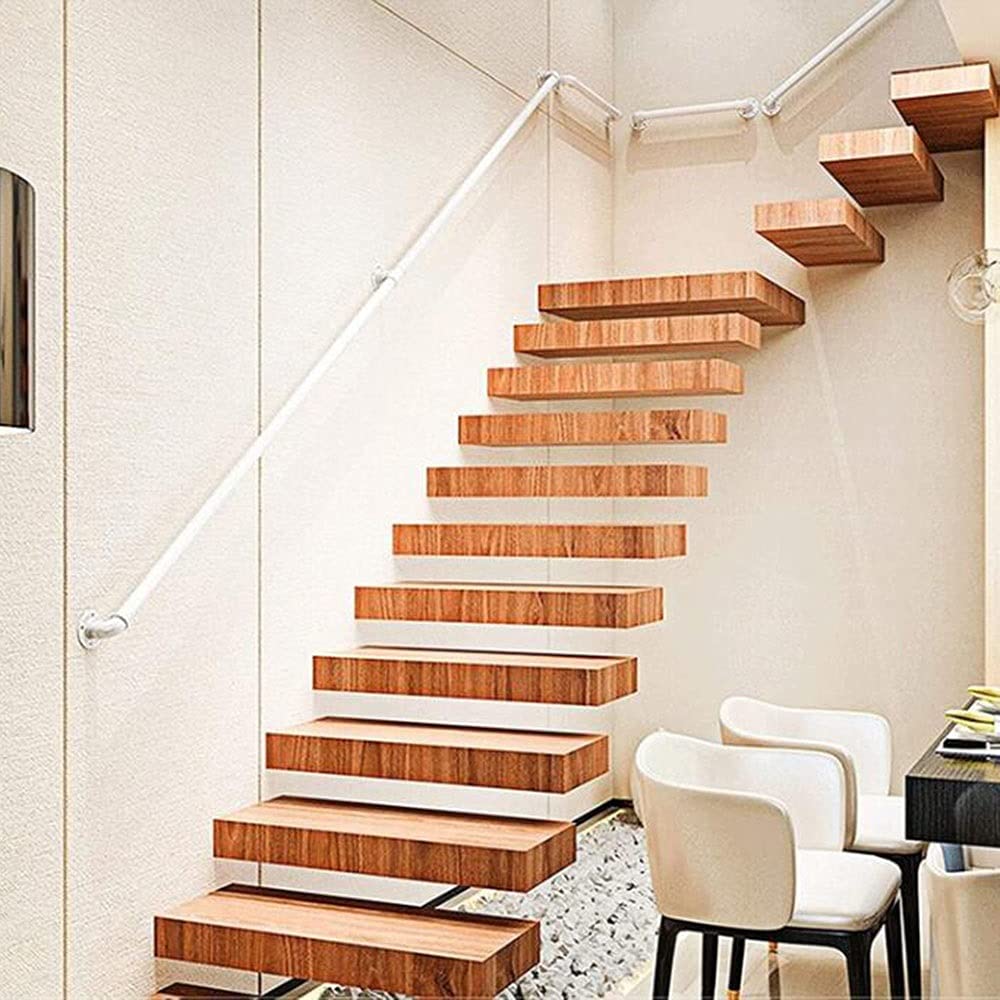 Kit Completo, Corrimano per Scale in Ferro Battuto per Tubi Industriali, Asta di Supporto per Corridoio Contro Il Muro Loft per Interni Ringhiere per Anziani (Size : 4.2m/13.8ft(3 Section))