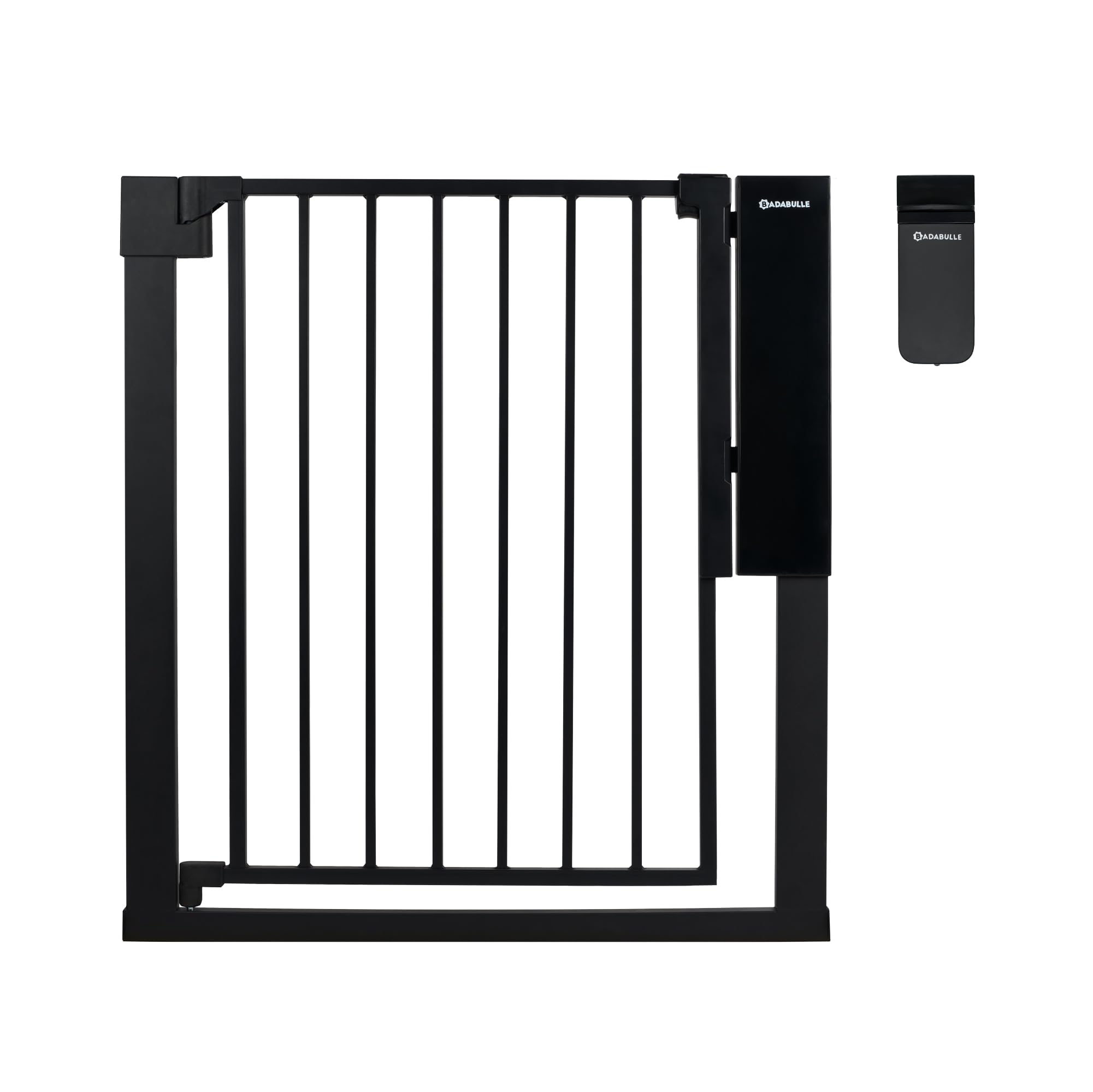 Badabulle Barrière de Sécurité Enfant Safe&Pass - Déverrouillage Automatisé - Capteur Déverrouille à Taille Adulte - Système de Fixation par Pression - pour Ouvertures Entre 75 et 81,​5 cm