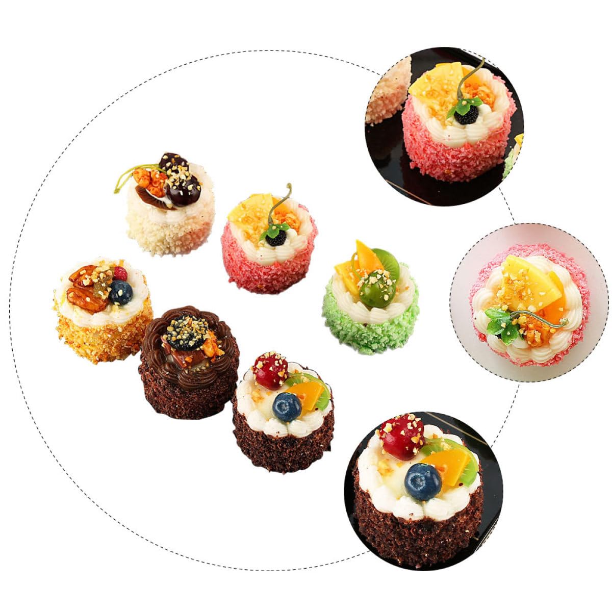 6 Stück Pack Kühlschrankmagnete in Kuchenform aus Kunstharz Magnetische Tortendeko Einfach zu Benutzen für Zuhause und Büro