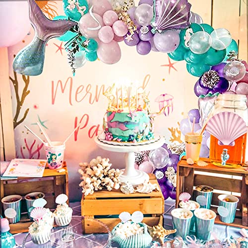 Image of DIY Balloon Garland Kit 95pack, Gold Confetti Balloons & Blue Pink Purple Latex Balloons for Baby Shower, Wedding, Birthday, Graduation,Party