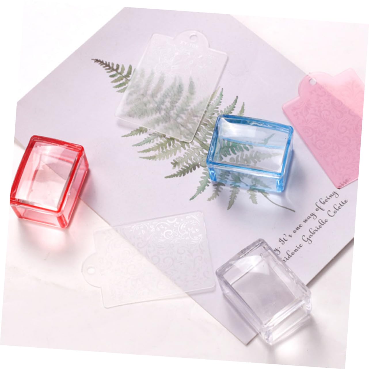FRCOLOR 4 Set Di Timbri Per Manicure Sigilli Per Unghie Set Di Strumenti Per Il Trasferimento Per Creazioni Di Nail Art A Casa 3 Pezzi * 4