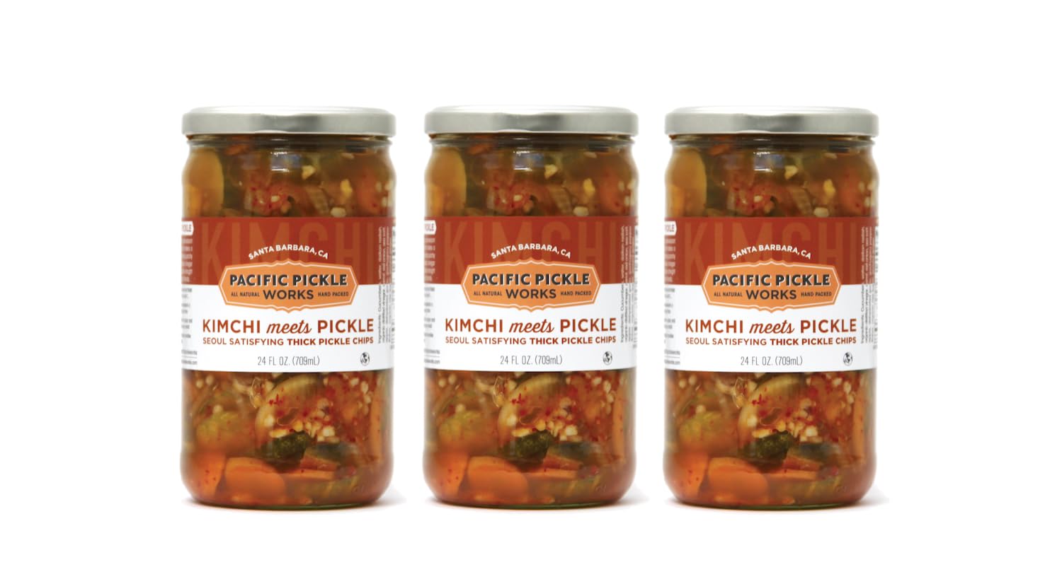 Pacific Pickle Works - Kimchi meets Pickle - Seoul Satisfying Thick Pickle Chips, 24 Fl Oz (Pack of 3)