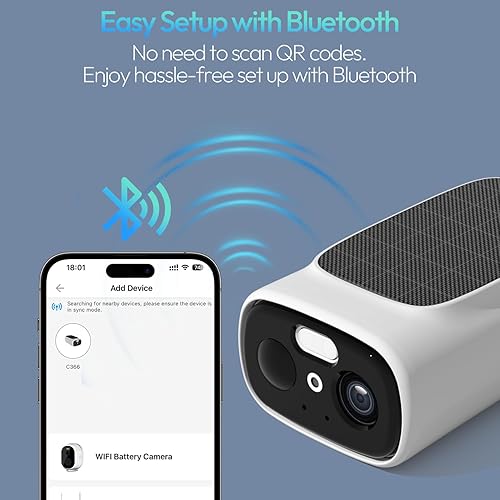 Miniatura 7 de 4 cámaras WiFi 2.4G5G para seguridad en el hogar con panel solar integrado, cámaras de seguridad solar de 2.5 K inalámbricas para exteriores con