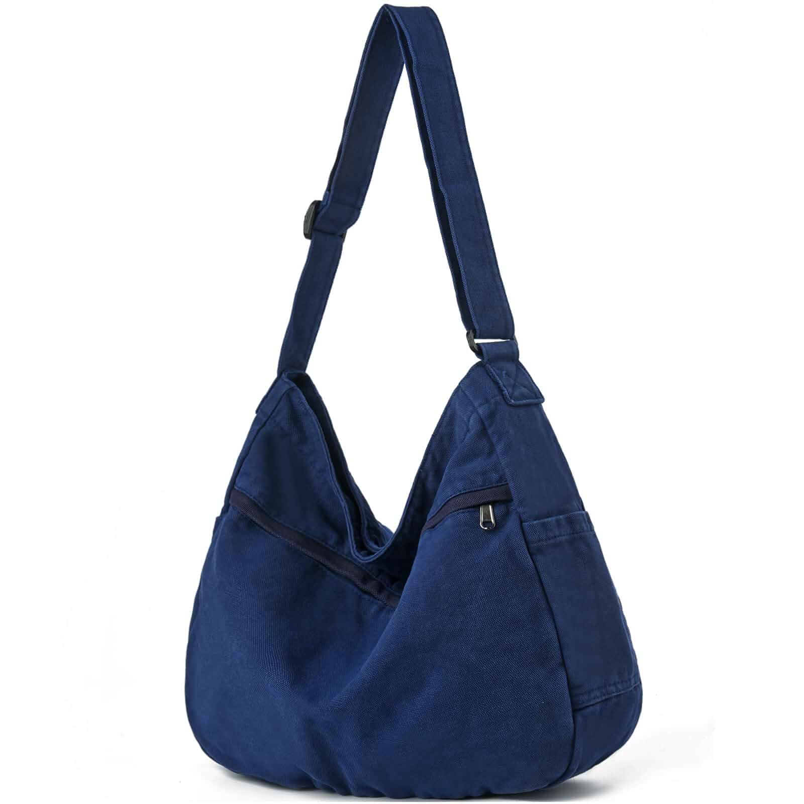 Canvas Hobo Crossbody Tote Bag for Women & Men Large Messenger Bag Canvas Purses for Women Multi-Pocket Casual Shoulder Handbag for Travel Work Daily Shopping