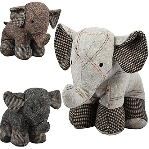 Large Tartan Elephant Door Stop for Home Cover