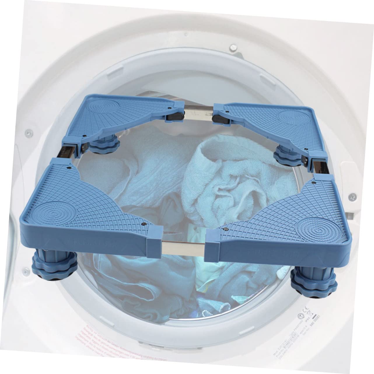 Zerodeko Base Móvil Ajustable para Lavadora y Nevera, 4 Pies, Plástico, Antiresbalante, Altura Regulable, Ruedas, para Hogar