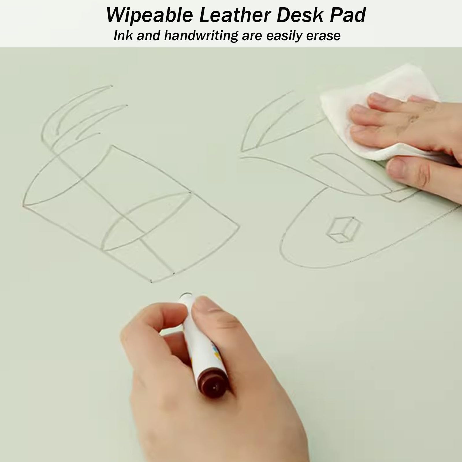 Grande Tappetino da Scrivania in Pelle Sottomano Scrivania Ufficio Ecopelle Tappetino Mouse Antiscivolo Impermeabile Tappetino da Protezione da Tavolo da Pranzo, Computer, Ufficio (60×120cm,Dark Gray)