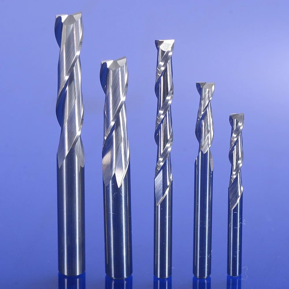 10Pcs 3.175mm 4mm 5mm 6mm Shank Flat End Mill CNC Router Bit Engraving Tools Up-Cut Spiral Milling Cutter for Woodworking Tools(3.175x1.5x6x38L)