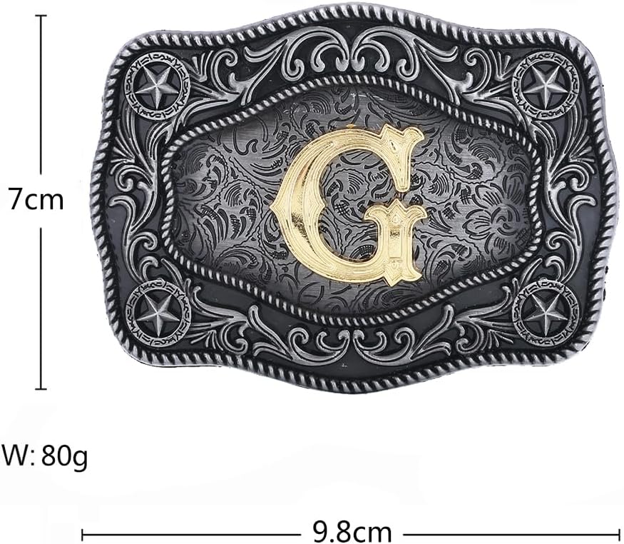 Initial Western Cowboy Belt Buckle with Letter for Men and Women - Image 2