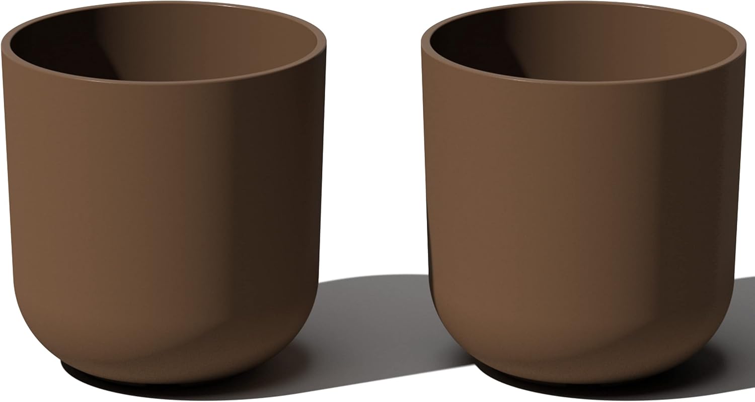 Veradek Mason Series Lima Planter for Indoor/Outdoor Garden | Made from Plastic & Concrete w/Drainage Holes | Modern Decor for Succulents, Flowers, Small Plants