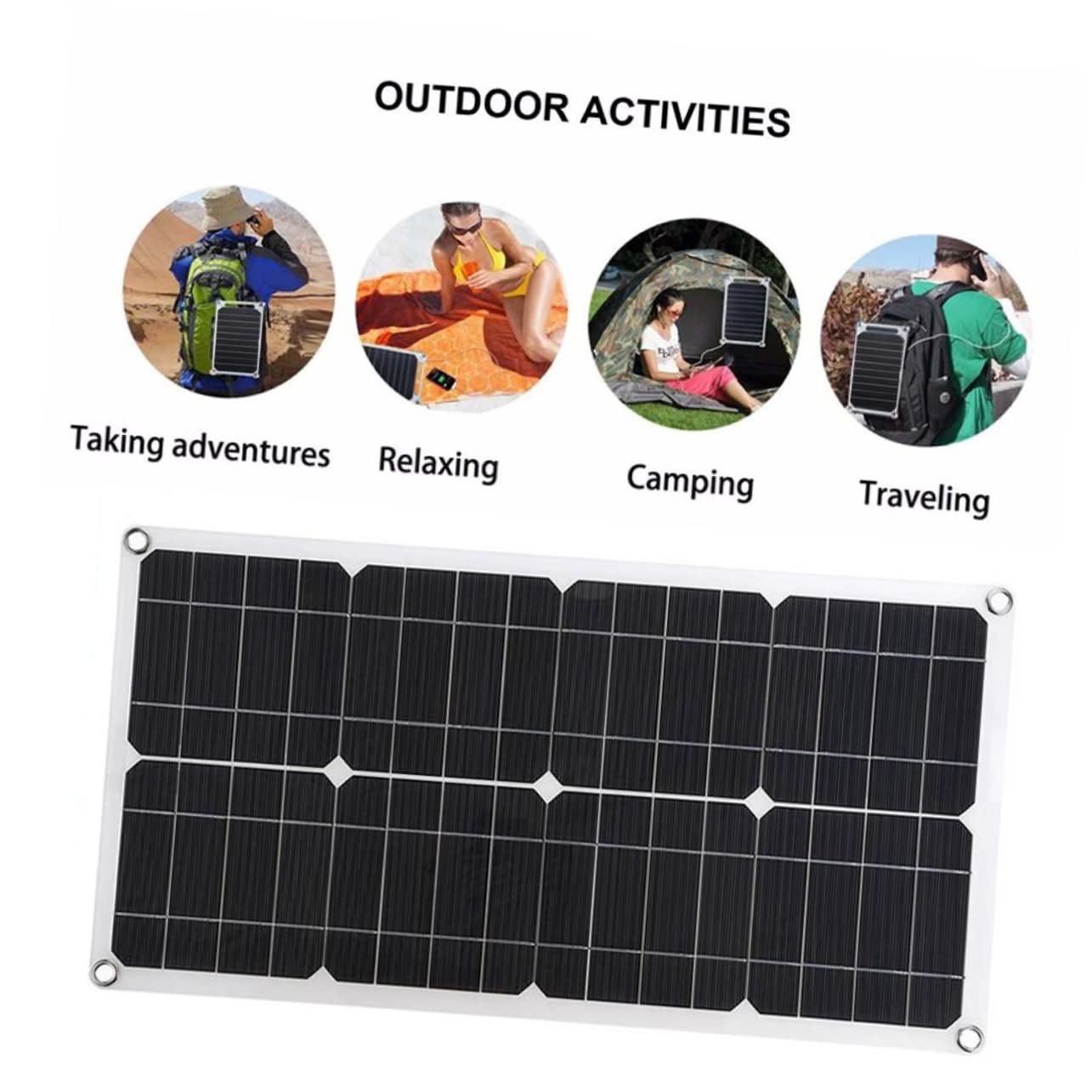 HEMOTON Kit Pannello Solare Pieghevole 25w 18v, Monocristallino, Leggero, Protezione da Sovraccarico e Inversione, per Emergenze in Auto e Montagna