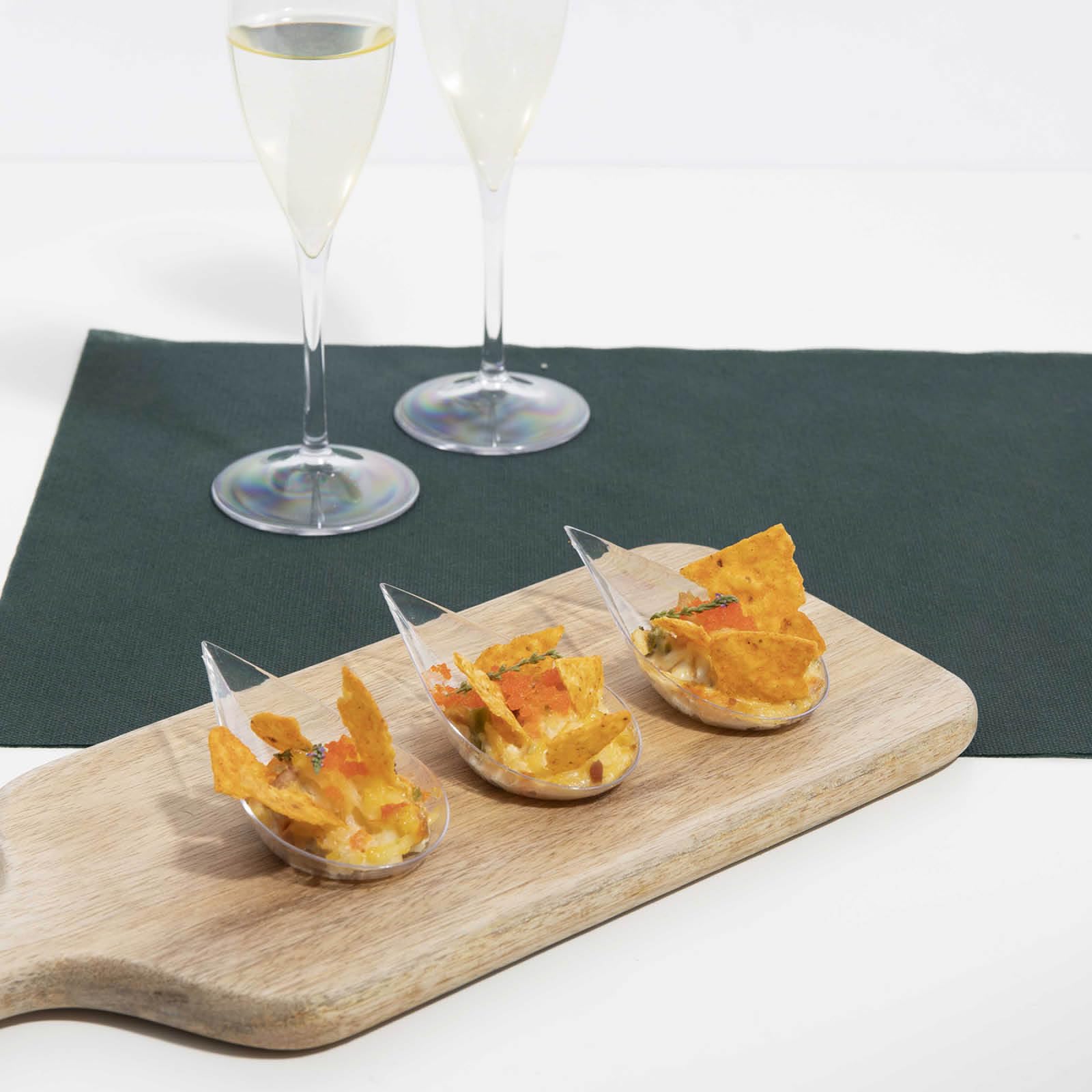 50 unità Cucchiaio Catering a Forma di Lacrima Colore Trasparente - 10,1 x 5 cm - Cucchiaio Catering in Plastica Riciclabile - Ideale per Catering, Eventi, Degustazioni, Food Truck