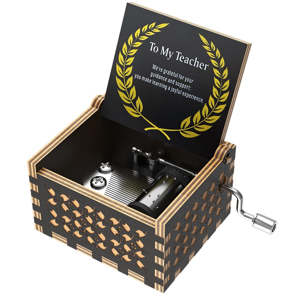 Teacher Appreciation Gift Music Box - Wood Mini Box Play You are My Sunshine Gift for Teacher, Christmas, Teacher's Day Home Decor