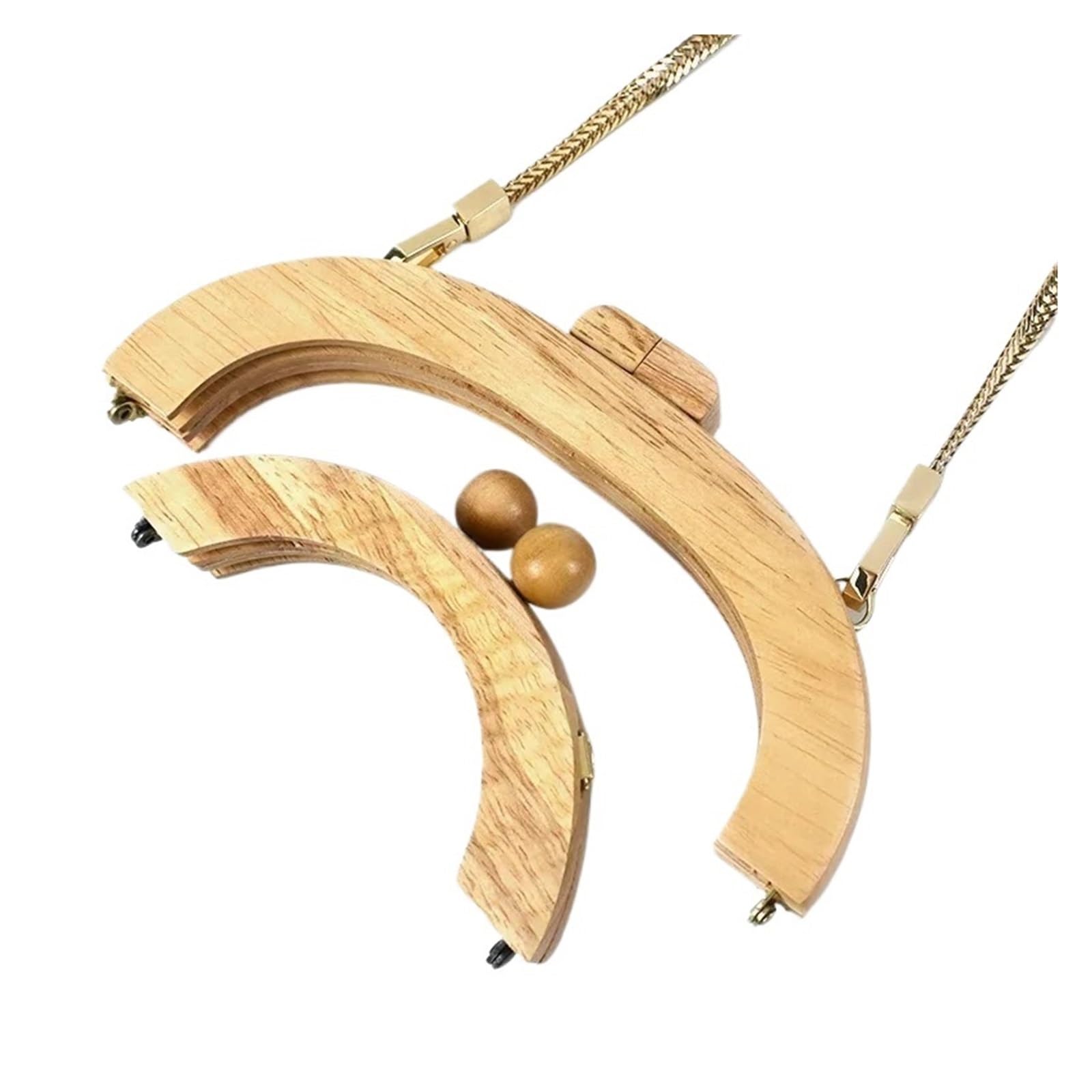 Manici for Borse in Legno con staffe di Chiusura