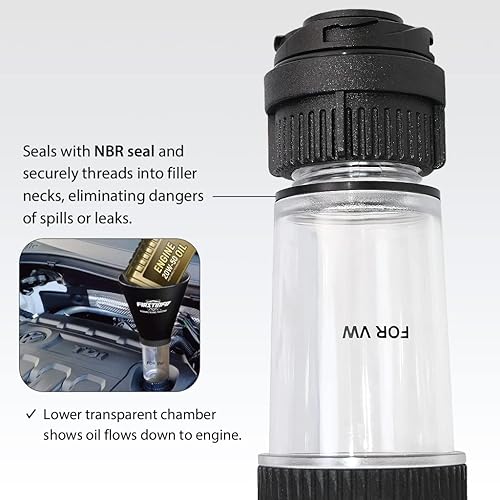 Miniatura 5 de FIRSTINFO F3553VW - Juego de embudo de aceite para Volkswagen, herramienta de llenado de aceite sin derrames, fácil de usar