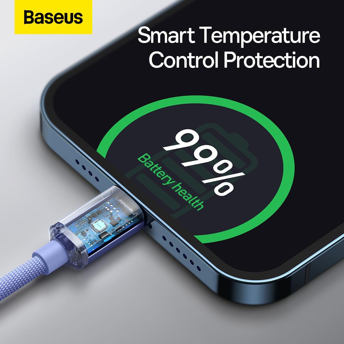 Baseus Apple 20W Rapid Charging Data Cable, 1.2m Nylon Cable, Purple Type-C to iP 20W CAJY000205