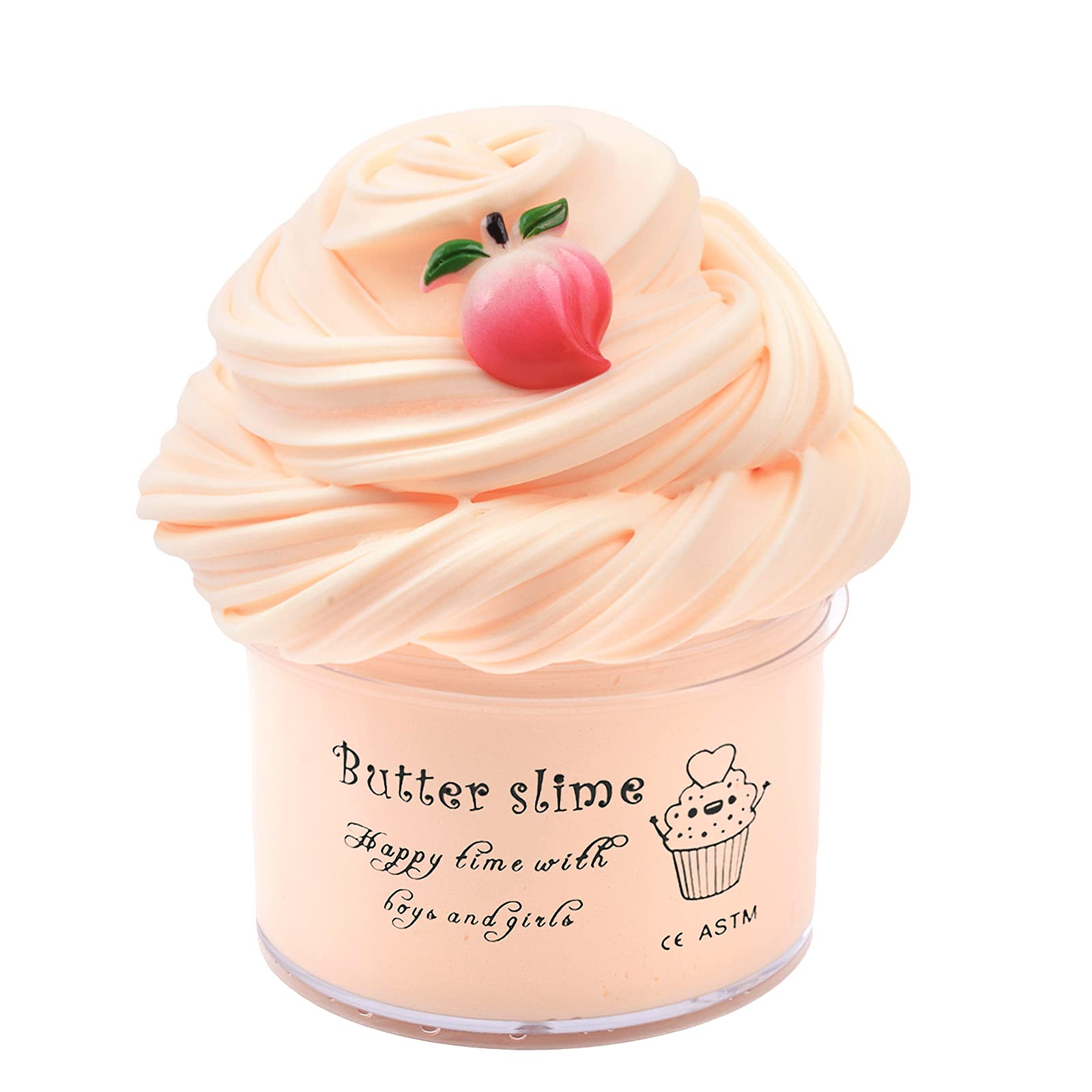 Newest Peach Slime,Super Soft and Non-Sticky Butter Slime, DIY Sludge Toy for Girls and Boys, Kids Party Favors Slime Putty Toy(7oz 200ML)