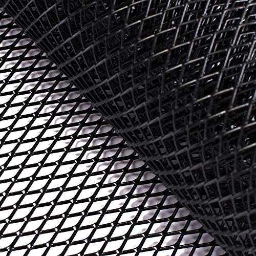 Image of AggAuto 47x16 inches Car Pickup Truck Grill Mesh Spoiler Bumper Vent Aluminum Alloy Automotive Grille Insert Air Intake Racing Rhombic Hole 8x16mm Black