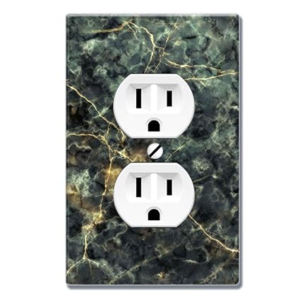 Duplex Outlet Cover Wall Plate/Switch Plate - Gray Blue Marble