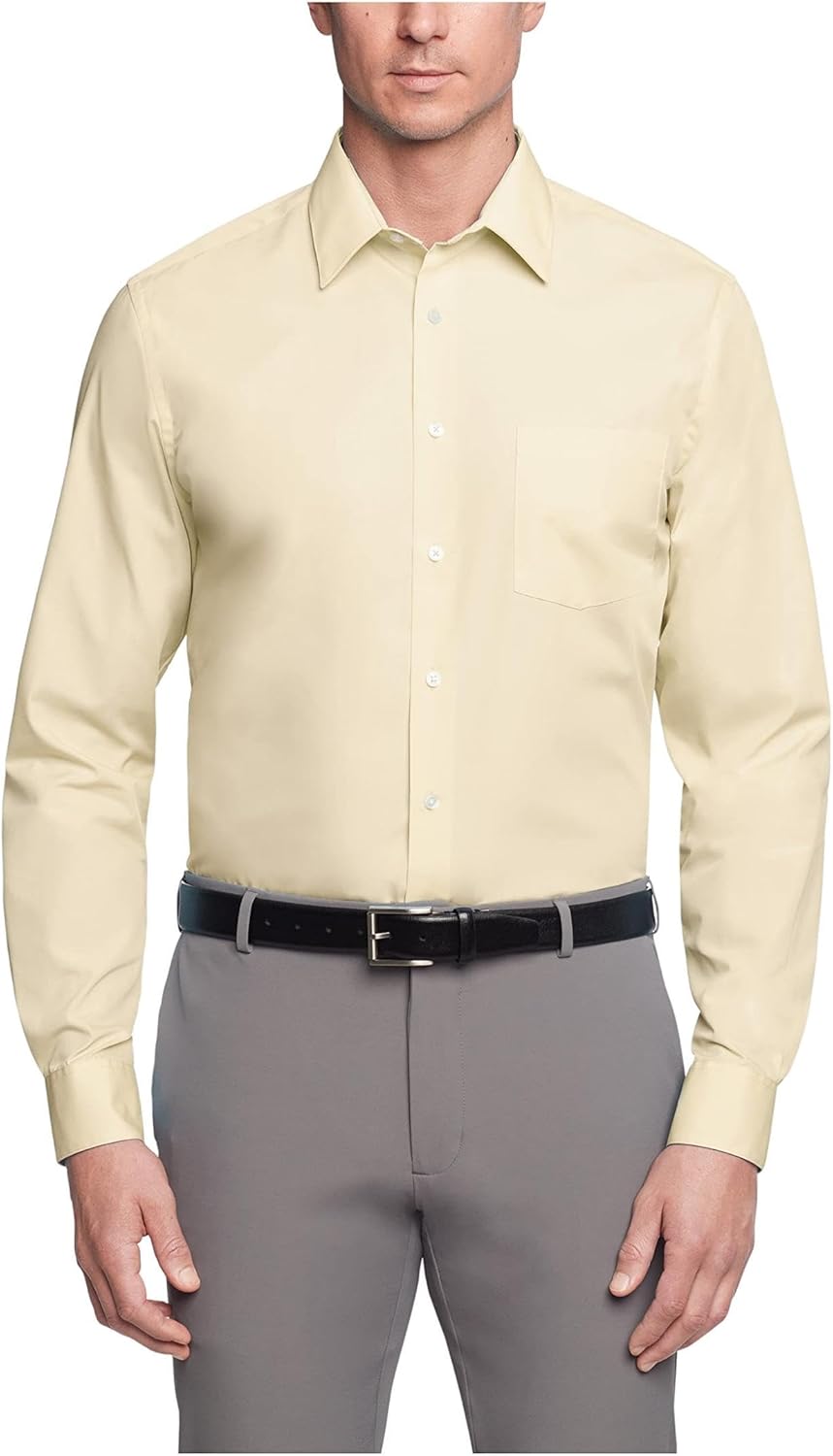 Van Heusen Mens Dress Shirt Regular Fit Poplin Solid - Image 3