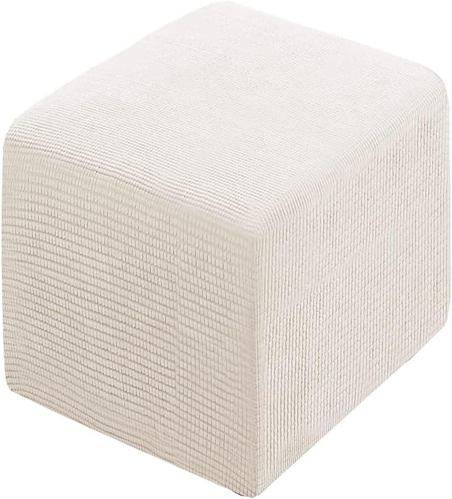 Ottoman Covers Slipcovers Square Round Small Large Footrest Stool Stretch Storage Stool Ottoman Cover Footrest Foot Stool Cover Furniture Protector(#1,40x40x40cm)
