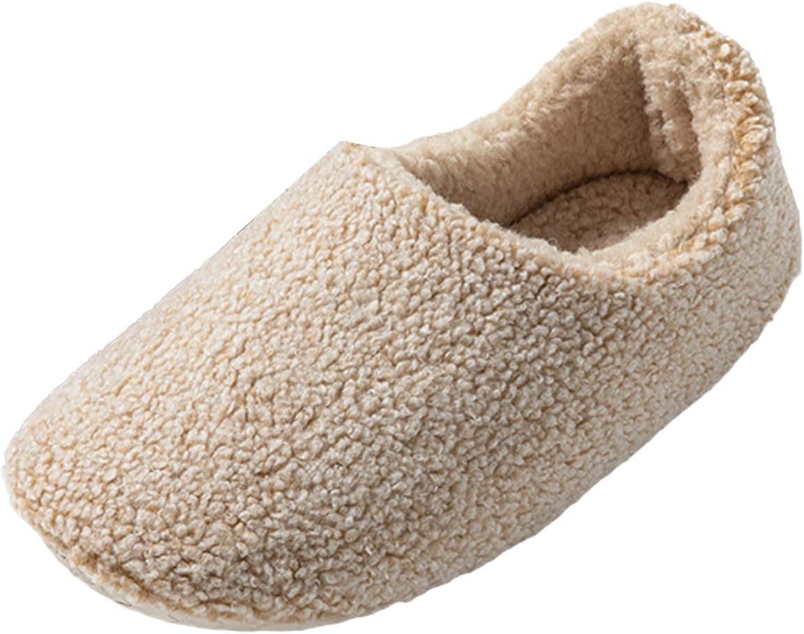Sherpa Closed Back Slipper for Women Lightweight Keep Warm Winter Slide Casual Comfy Indoors Sandal Slip on Shoe