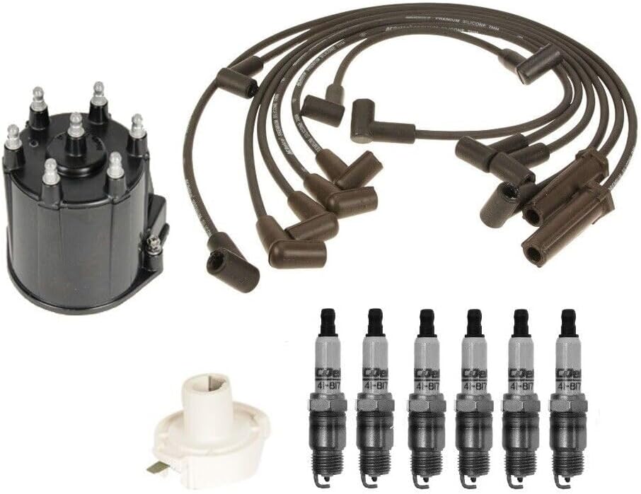 Replacement Ignition Kit Distributor Rotor Cap Wire and Spark Plugs For GMC Typhoon V6