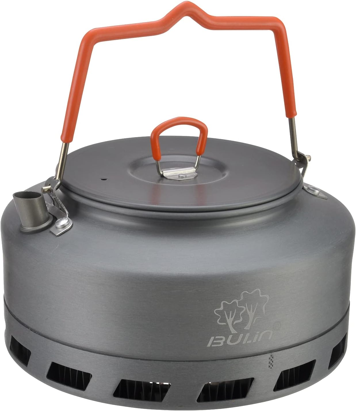 Camping Kettle 1.6L Heat Exchange Camp Tea Coffee Pot Lightweight Outdoor Hiking Gear Portable Teapot