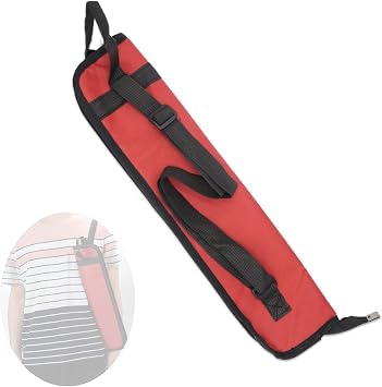 Drum Stick Bag - Portable Drumstick Holder with Hooks for Hanging, Storage Case for Drum Set Mallets and Percussion Accessories
