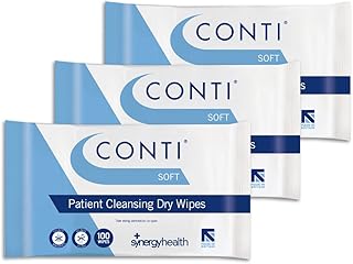 Synergy Health Conti Soft Large Dry Patient Cleansing Wipes (3 Packs of 100)