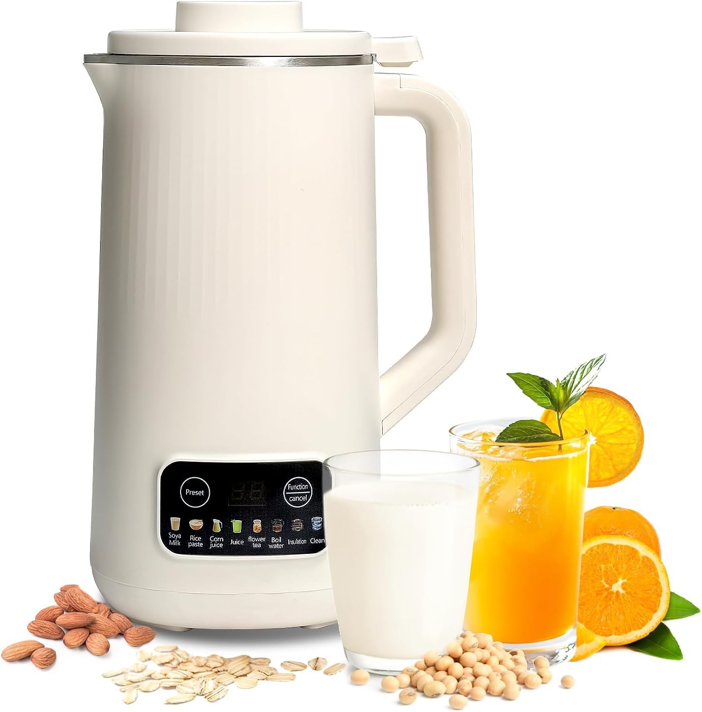 9 in 1 Nut Milk Maker Machine，27oz(800ml) Automatic Soy Milk Maker Blender for Homemade Oat,Coconut,Plant-Based Milk and Non-Dairy Beverages with Delay Start/Keep Warm/Boil Water