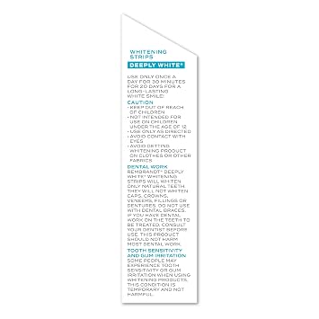 Rembrandt Teeth Whitening Strips, Deeply White, Enamel-Safe, 40 Whitening Strips (20 Treatments)