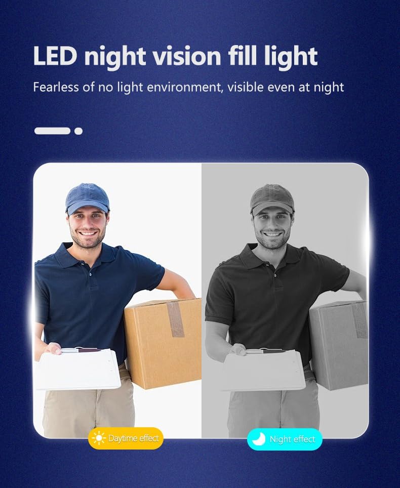 Miniatura 6 de Winnes Timbre de puerta inalámbrico sin suscripción, timbre de video con cámara 1080P con pantalla, audio bidireccional, ángulo de 170, visión