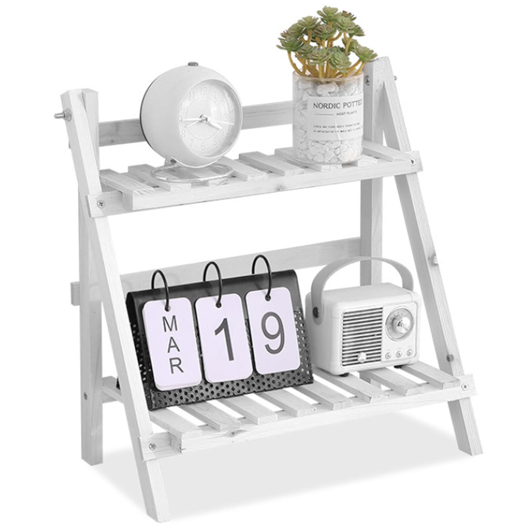 Support pour plantes pliant pour optimiser une petite table