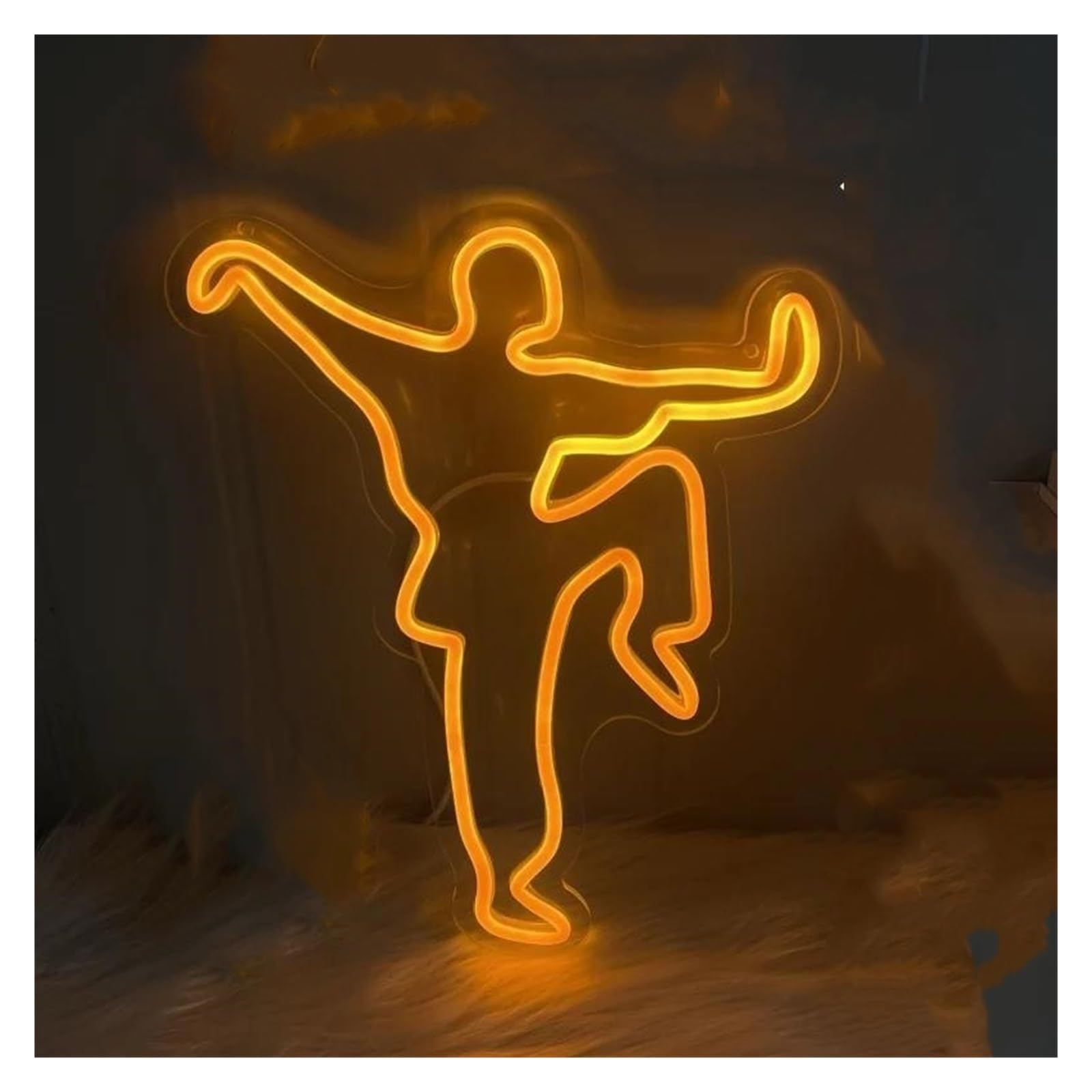 LEMST Sign Lamp Kung Fu Neon, Suitable for Martial Arts Clubs, Gyms and Entertainment Spaces, USB Powered, Dimmable Switches 27.5x35cm