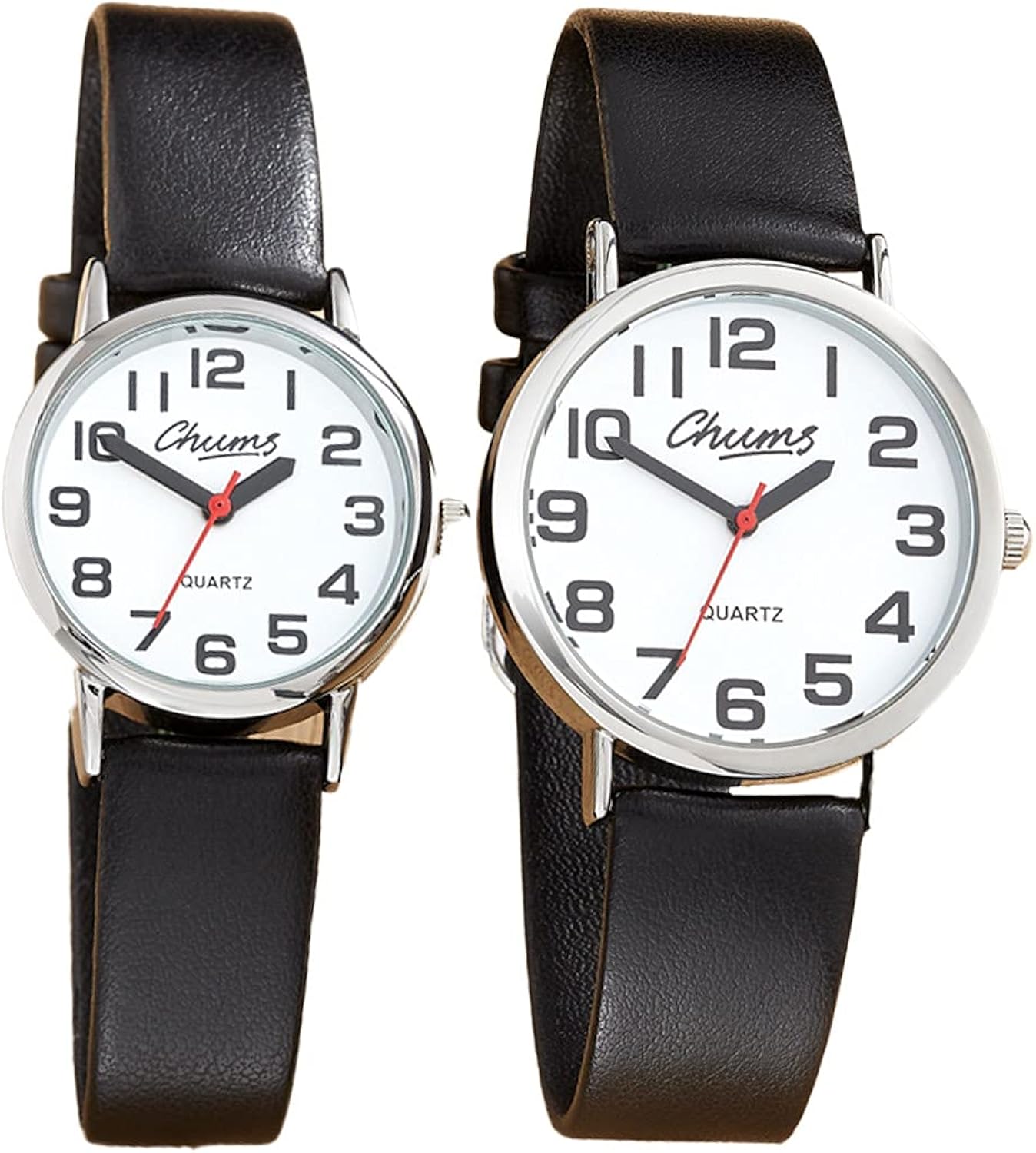 Chums | Classic Watch Leather Strap Easy Read with Big Numbers Mens Or Ladies |