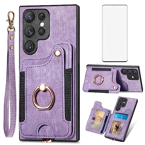 Étui cuir Samsung S23 Ultra pour simplifier vos trajets avec anneau et carte