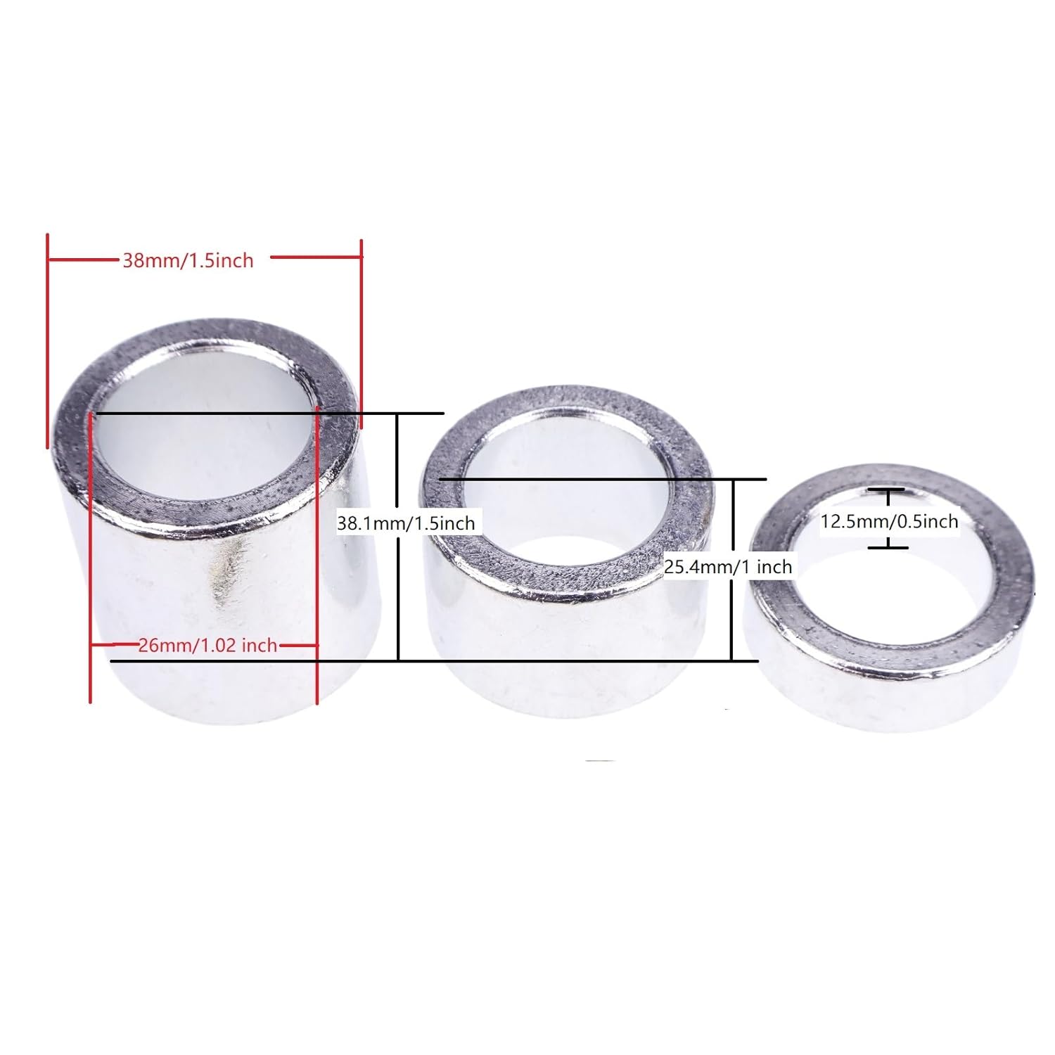 2X Height Spacer Kit 1/2" 1" 1-1/2" with Lynch Pin Compatible with King Kutter Country Line 502120