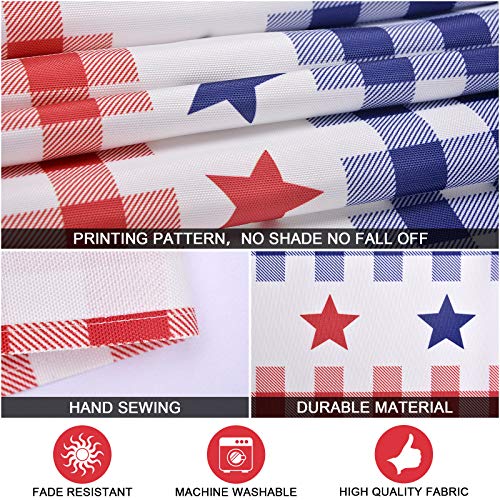 Sofevaim 4Th Of July Patriotic Table Runner, 14 X 72 Inches Long Gingham Red White Blue Stars American Flag Buffalo Plaid Table Cloth For Memorial Day Independence Day Veterans Day Table Decorations #TOP2