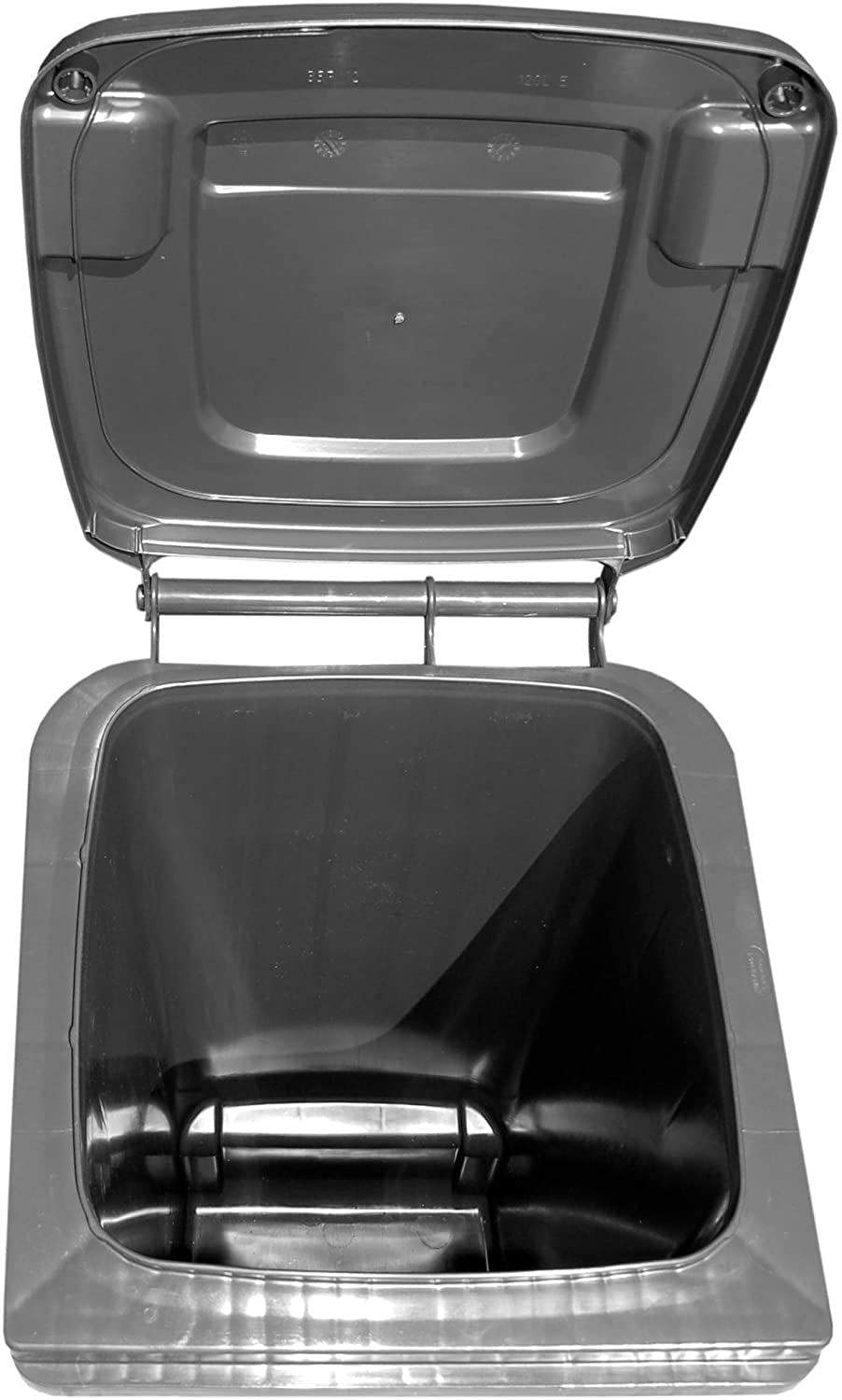 Cubo de basura para exteriores GX-009A de 100 litros, cubo de basura de 100 litros con ruedas, 48 x 55 x 81 cm, color gris